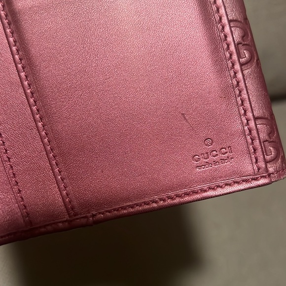 Gucci Guccisima Authentic metallic pink leather wallet - Picture 13 of 15